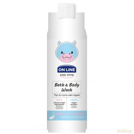 On Line Kids Time Płyn do mycia ciała i kąpieli dla dzieci 2w1 Hipoalergiczny 500 ml