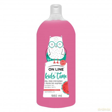 On Line Kids Time Żel pod prysznic i do kąpieli 2w1 dla dzieci - zapach arbuza 980 ml