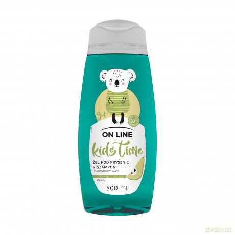 On Line Kids Time Żel pod prysznic i szampon 2w1 dla dzieci - zapach gruszki 500 ml