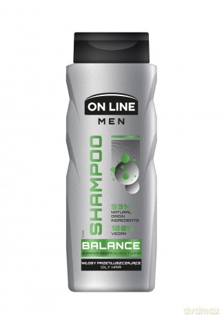 On Line Men Szampon do włosów Balance z czarną rzepą - włosy przetłuszczające się 400 ml