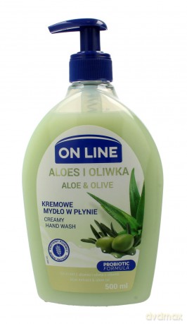On Line Mydło kremowe w dozowniku Aloes i Oliwka 500 ml