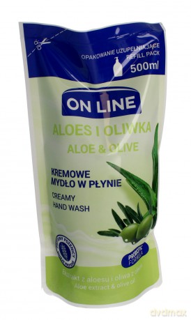 On Line Mydło kremowe w płynie Aloes i Oliwka - uzupełnienie 500 ml