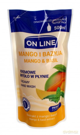 On Line Mydło kremowe w płynie Mango i Bazylia - uzupełnienie 500 ml