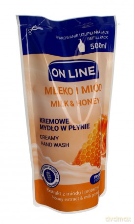 On Line Mydło kremowe w płynie Mleko i Miód - uzupełnienie 500 ml