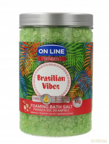 On Line Senses Pieniąca Sól do kąpieli Brasilian Vibes 480 ml