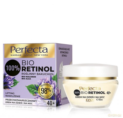 Perfecta 100% Bio Retinol 40+ Przeciwzmarszczkowy Krem na dzień i noc - nawilżenie i lifting 50 ml