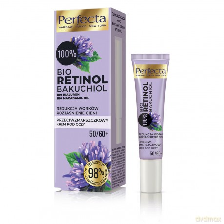 Perfecta 100% Bio Retinol 50/60+ Przeciwzmarszczkowy Krem pod oczy - rozświetlenie i redukcja cieni 15 ml