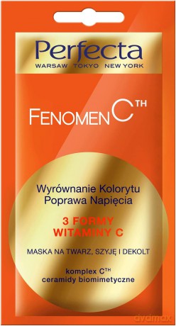 Perfecta Beauty Fenomen C Maska na twarz,szyję i dekolt -wyrównanie kolorytu i poprawa napięcia 8 ml