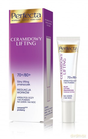Perfecta Ceramidowy Lifting 70+/80+ Krem pod oczy i na powieki Silny lifting zmarszczek i redukcja worków na dzień i noc 15 ml
