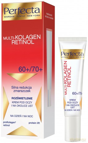 Perfecta Multi-Kolagen Retinol 60+/70+ Krem redukujący zmarszczki i rozświetlający pod oczy i na powieki 15 ml