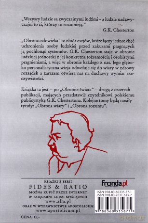 Obrona Człowieka (twarda) - Gilbert Keith Chesterton [KSIĄŻKA]