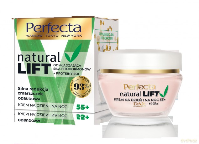 Perfecta Natural Lift 55+ Krem Silna Redukcja Zmarszczek-odbudowa na dzień i noc 50 ml