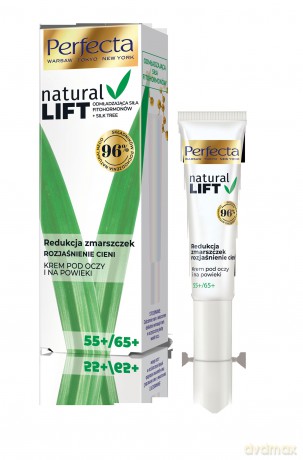Perfecta Natural Lift 55+/65+ Krem pod oczy i na powieki Redukcja Zmarszczek-rozjaśnienie cieni 15 ml