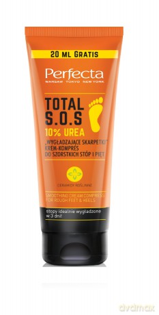 Perfecta Total S.O.S. Krem-kompres do szorstkich stóp i pięt "Wygładzające Skarpetki" 10% Urea 120 ml