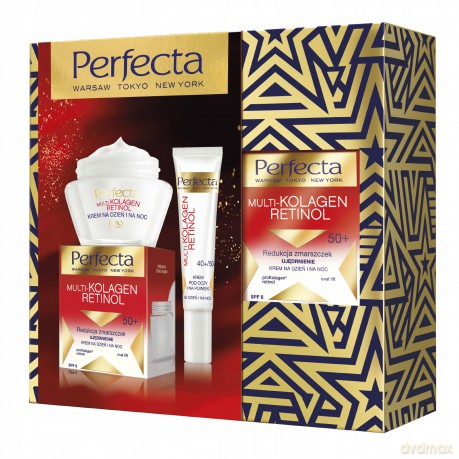 Perfecta Zestaw prezentowy Multi-Kolagen Retinol 50+ (krem na dzień i noc 50 ml+krem pod oczy 15 ml)