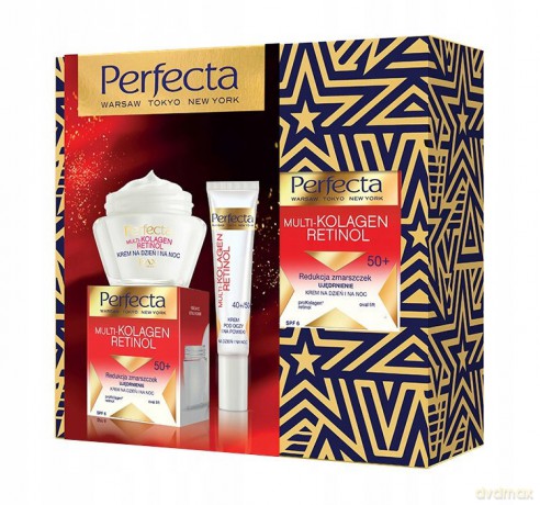 Perfecta Zestaw prezentowy Multi-Kolagen Retinol 50+ (krem na dzień i noc 50 ml+krem pod oczy 15 ml)