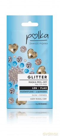 POLKA Len Maseczka do twarzy Glitter peel-off Rozświetlenie+Ujędrnienie 6 ml