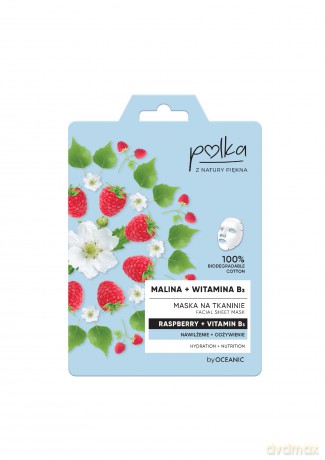 POLKA Maska na tkaninie Malina + Witamina B3 - nawilżenie + odżywienie 1szt