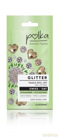 POLKA Owies Maseczka do twarzy Glitter peel-off Wygładzenie+Oczyszczenie 6 ml