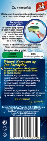 Sarantis Jan Niezbędny Dishmatic Zmywak kuchenny 3w1 do delikatnych powierzchni -wkłady 1op.-3szt