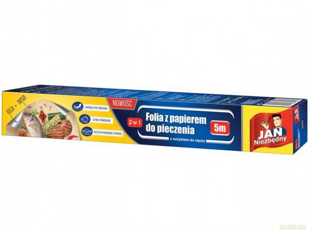 Sarantis Jan Niezbędny Folia aluminiowa z papierem do pieczenia 2w1 1op.-5m