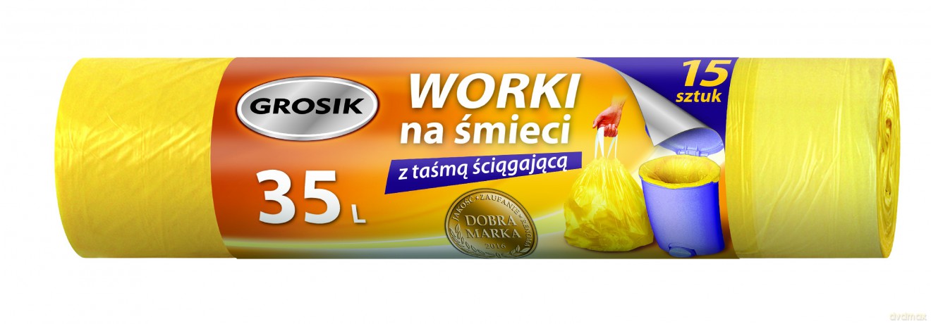 Sarantis Jan Niezbędny Grosik Worki na śmieci z taśmą 35L 1op-15szt