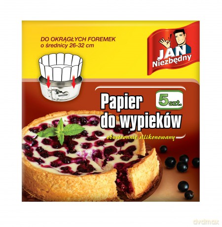 Sarantis Jan Niezbędny Papier do okrągłych foremek 26-32cm 1op.-5szt