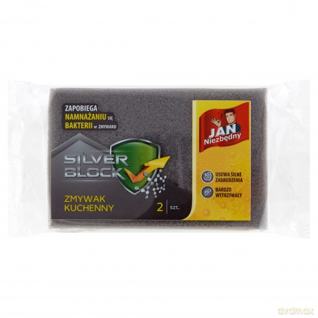 Sarantis Jan Niezbędny Silver Block Zmywak kuchenny z jonami srebra 1op.-2szt