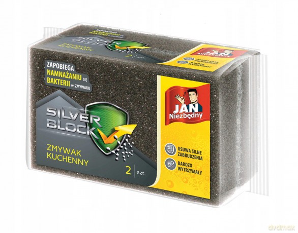 Sarantis Jan Niezbędny Silver Block Zmywak kuchenny z jonami srebra 1op.-2szt