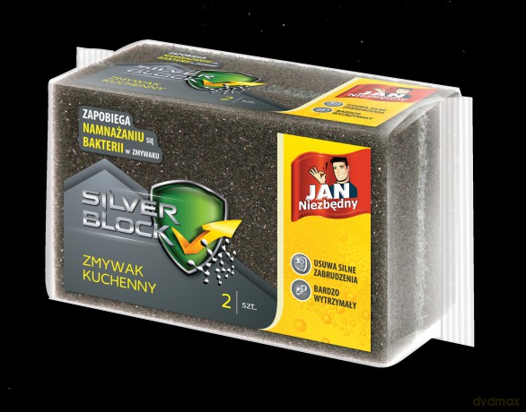 Sarantis Jan Niezbędny Silver Block Zmywak kuchenny z jonami srebra 1op.-2szt