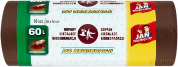 Sarantis Jan Niezbędny Worki do segregacji śmieci brązowe - odpady ulegające biodegradacji 60L 1op.-16szt