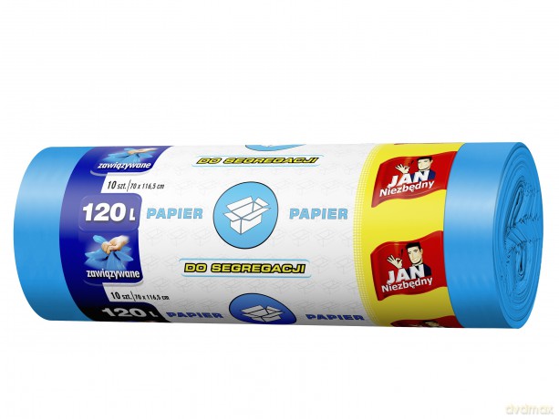 Sarantis Jan Niezbędny Worki do segregacji śmieci niebieskie - papier 120L 1op.-10 szt