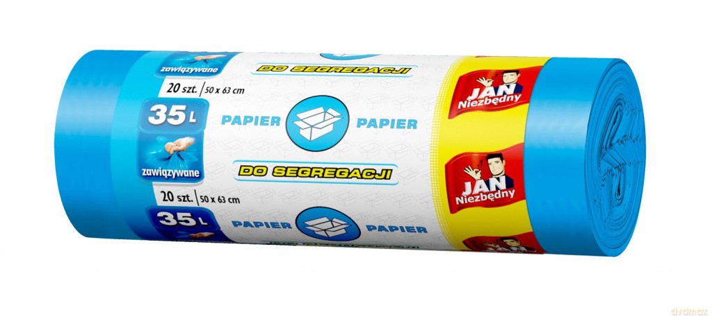 Sarantis Jan Niezbędny Worki do segregacji śmieci niebieskie - papier 35L 1op.-20 szt