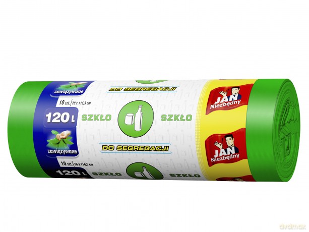 Sarantis Jan Niezbędny Worki do segregacji śmieci zielone - szkło 120L 1op.-10 szt