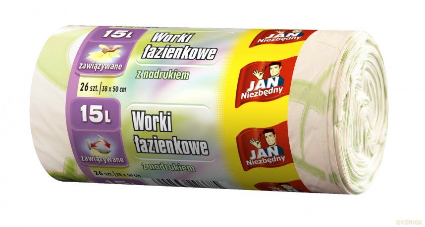 Sarantis Jan Niezbędny Worki łazienkowe z nadrukiem 15L 1op.-26szt