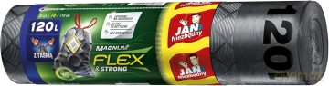 Sarantis Jan Niezbędny Worki na śmieci Magnum Flex&Strong z taśmą 120L 1op.-8szt