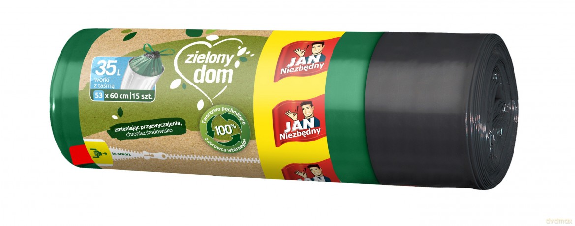 Sarantis Jan Niezbędny Zielony Dom Worki z taśmą LD 35L 1op.-15szt
