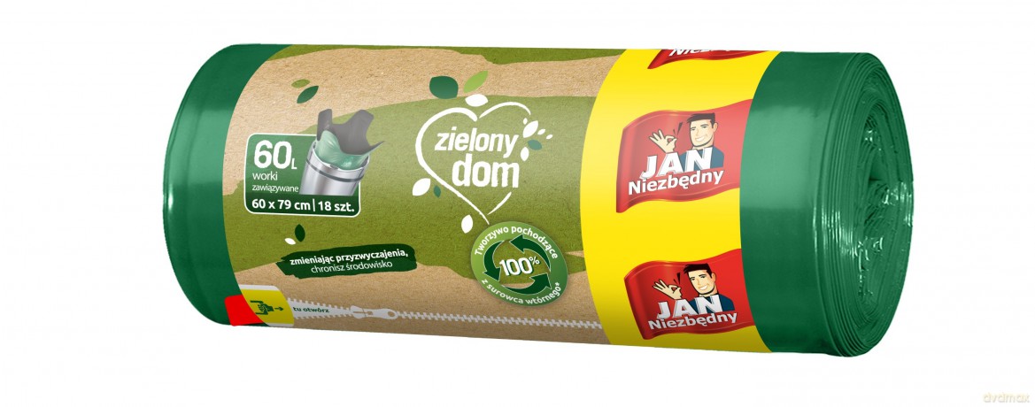 Sarantis Jan Niezbędny Zielony Dom Worki zawiązywane LD 60L 1op.-18szt