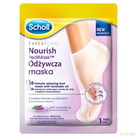 Scholl PediMask Odżywcza maska z olejkiem lawendowym 1 para