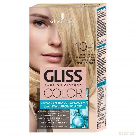 Schwarzkopf Gliss Color Krem koloryzujący nr 10-1 Ultra Jasny Popielaty Blond 1op.