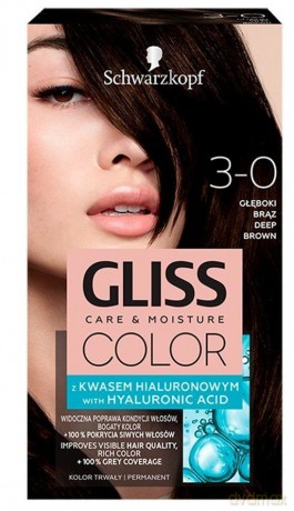 Schwarzkopf Gliss Color Krem koloryzujący nr 3-0 Głęboki Brąz 1op.