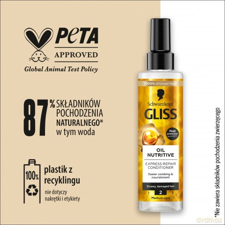 Schwarzkopf Gliss Hair Repair Oil Nutritive Odżywka-spray do włosów suchych i zniszczonych 200 ml
