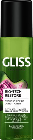 Schwarzkopf Gliss Kur Bio-Tech Restore Odżywka ekspresowa regenerująca do włosów delikatnych 200 ml