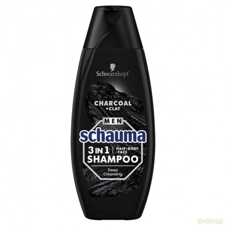 Schwarzkopf Schauma Men Szampon oczyszczający 3w1 Charcoal 400 ml