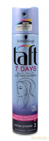 Schwarzkopf Taft 7Days Lakier do włosów Anti-Frizz super mocny 250 ml