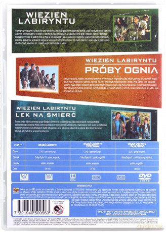 Więzień Labiryntu 1-3 Pakiet [3DVD]