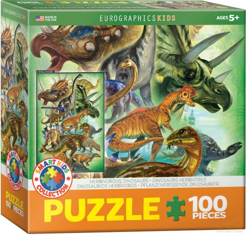 EUROGRAPHICS 100 el. Smartkids Herbivorous Dinosaurs 6100-0360 [PUZZLE]