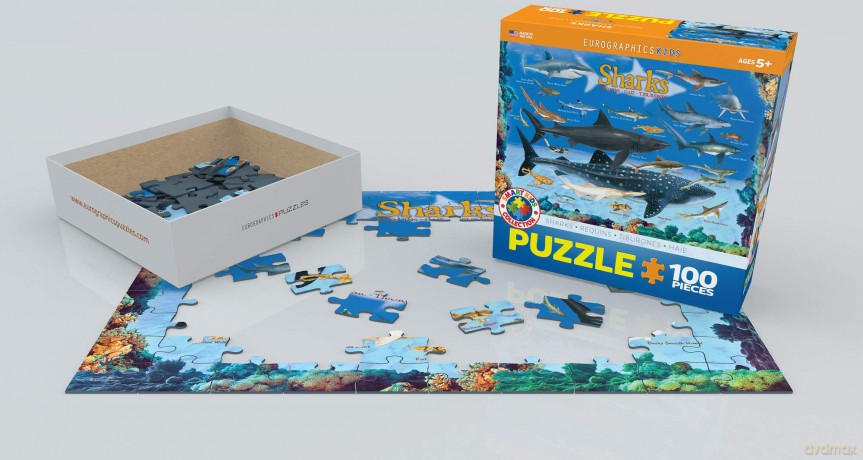 EUROGRAPHICS 100 el. Smartkids Sharks 6100-0079 [PUZZLE]