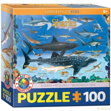 EUROGRAPHICS 100 el. Smartkids Sharks 6100-0079 [PUZZLE]