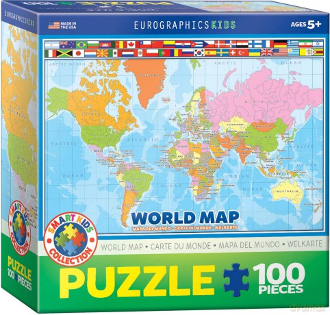 EUROGRAPHICS 100 el. Smartkids World Map 6100-1271 [PUZZLE]